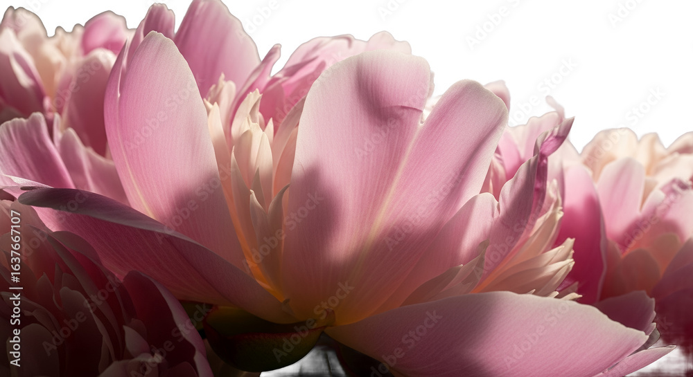 Fototapeta premium Exquisite Pink Peonies Close-Up Flower Photography for Commercial Use