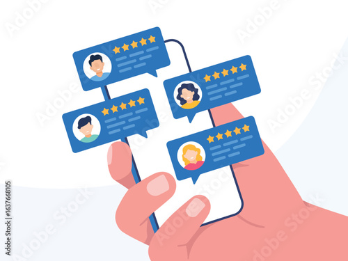 Customer reviews and ratings displayed on a smartphone screen