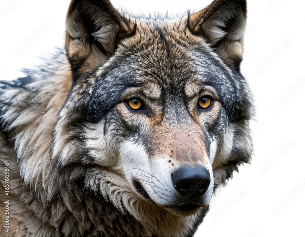Fototapeta premium Realistic Grey Wolf PNG, Wildlife Animal Clipart