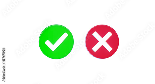 Free Download Green Checkmark vs. Red Cross Decision Making, Choice, Yes No Symbols - GFXLoad