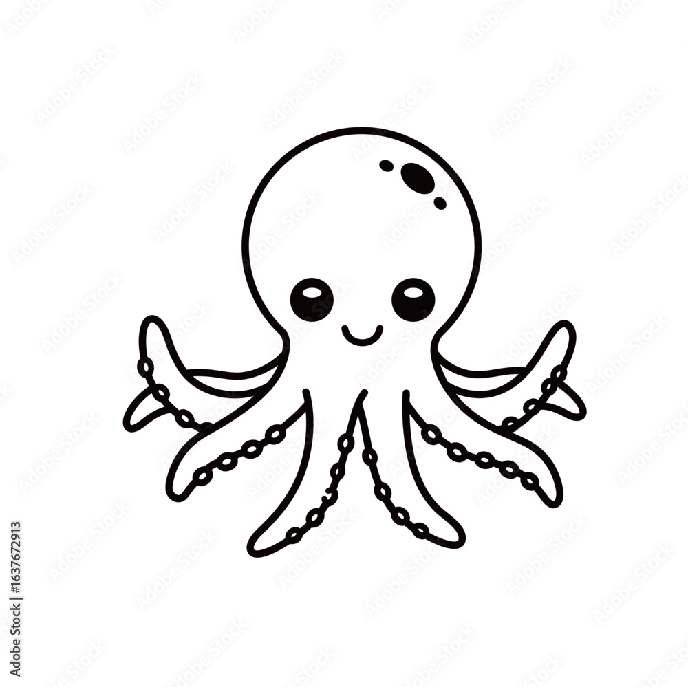 Fototapeta premium silhouette of an octopus with a white background
