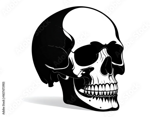 Profile view of a human skull