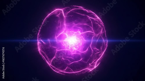 Wallpaper Mural Vibrant Purple Energy Orb with Glowing Light in Abstract Design Futuristic Technology and Dynamic Visual Effects on Dark Background Torontodigital.ca