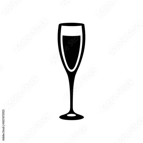 Glass of wine filled up on transparent background silhouette
