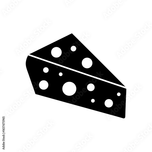 Cheese wedge drawing on transparent background silhouette