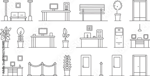 Finance & Banking Outline Vector Icon Collection

