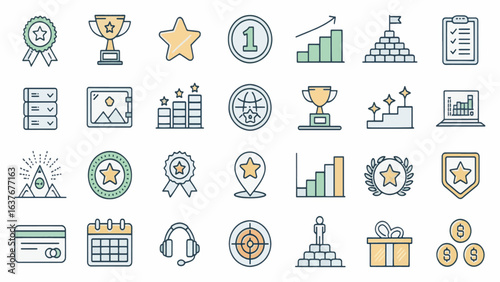 Finance & Banking Outline Vector Icon Collection

