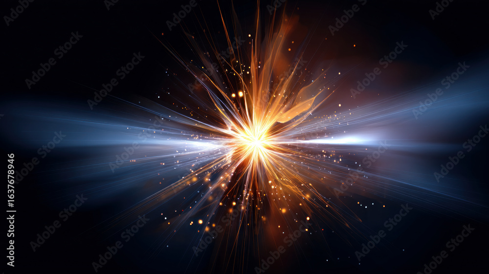 Naklejka premium Electromagnetic field visualization, neon colors and flowing current lines. Chaotic lightning grid pattern, bright electric energy on dark tech grid. Energy