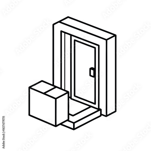 Door Delivery Icon, Home Parcel & Last-Mile Shipping Vector