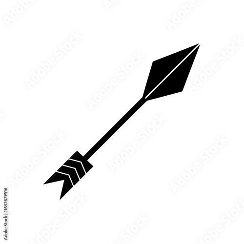 Arrow simple design on transparent background silhouette