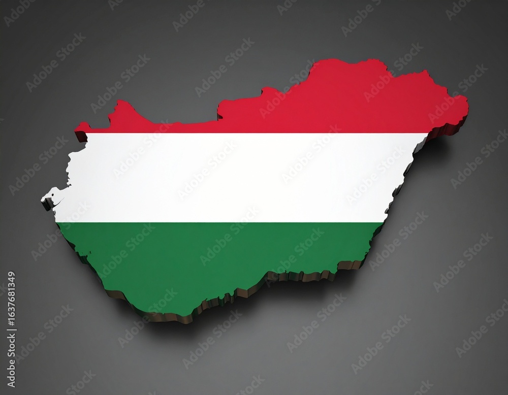 Fototapeta premium Hungary map shaped with Hungary flag design