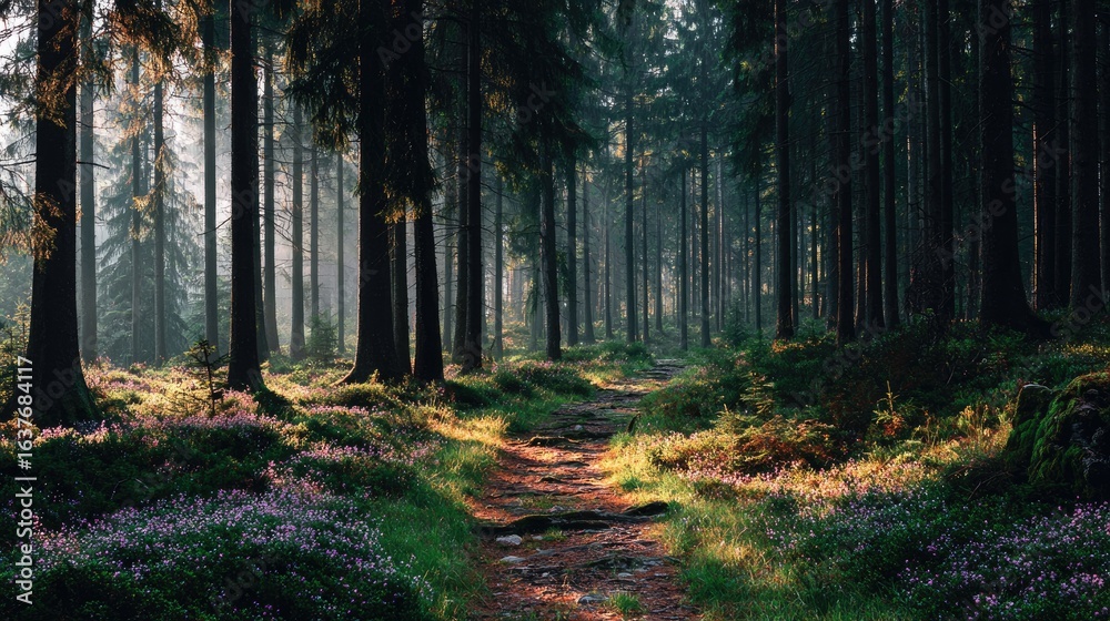 Obraz premium Tranquil Forest Path