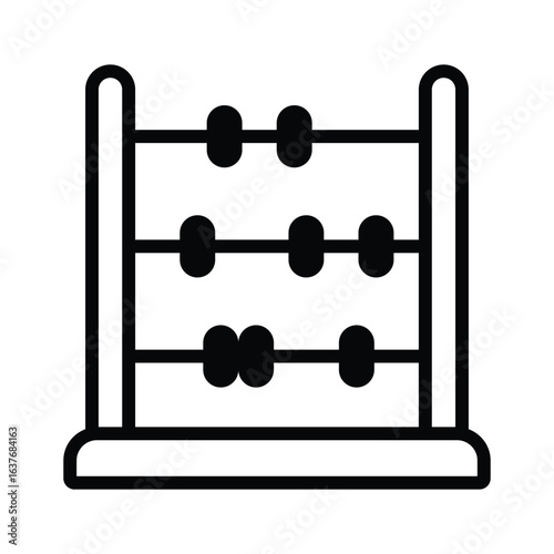 Well designed glyph icon of abacus with wooden frame