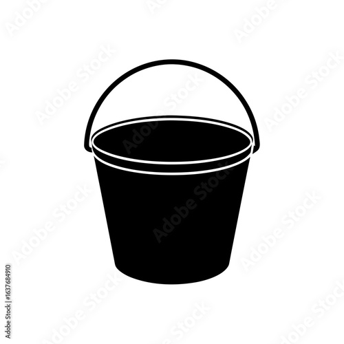 Silhouette of a pail on transparent background