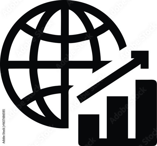 Global growth and financial markets icon
