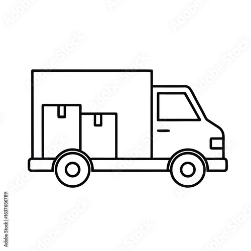 Package Delivery Truck Icon, Shipping & Courier Transport Vector