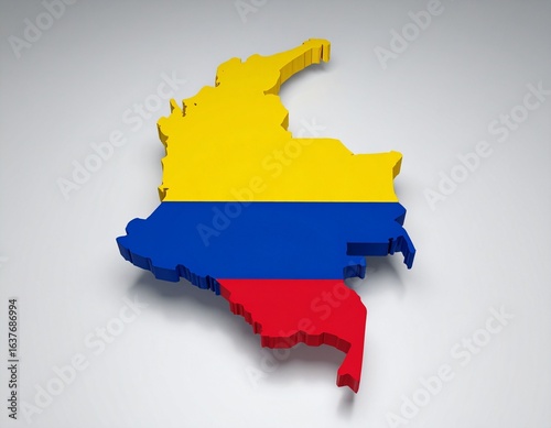 Colombia map shaped with Colombia flag design
