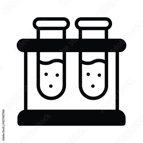 A glyph icon showing laboratory tube rack holder