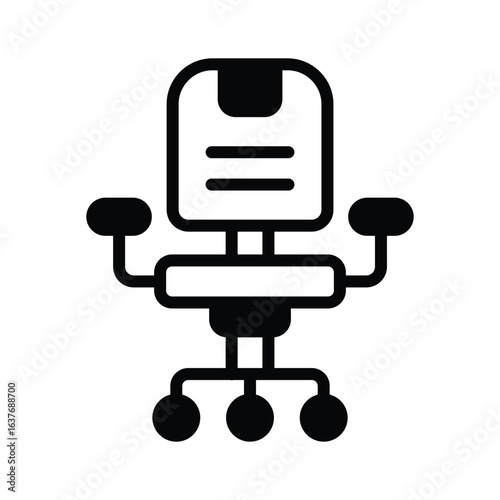 A glyph style icon of office swivel chair
