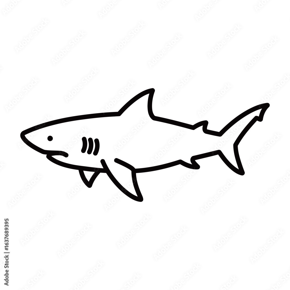 Obraz premium silhouette of a shark with a white background