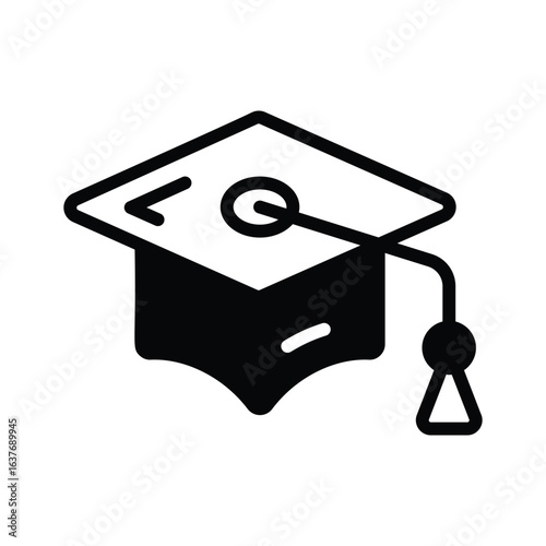 Easy to edit glyph icon of graduation mortarboard cap