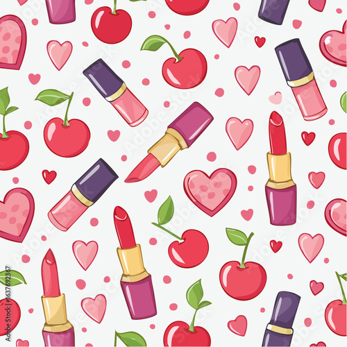 seamless pattern with lipstick