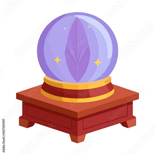Purple crystal ball on stand