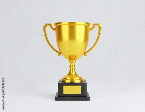 Wallpaper Mural Golden Trophy on Black Pedestal: A Symbol of Success, Achievement, and Victory Torontodigital.ca