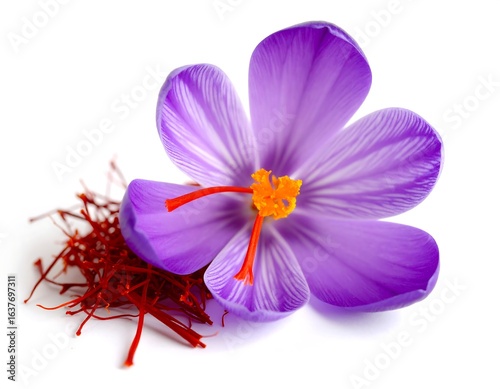 Purple saffron flower and threads