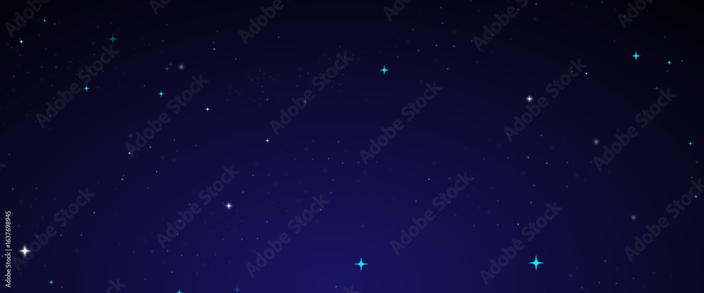 Fototapeta premium Vector blue space background with stars.
