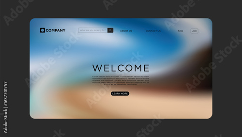 Modern website design with welcoming message and clean user interface elements for online business