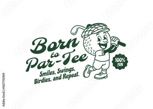 Golf Illustration Retro Logo