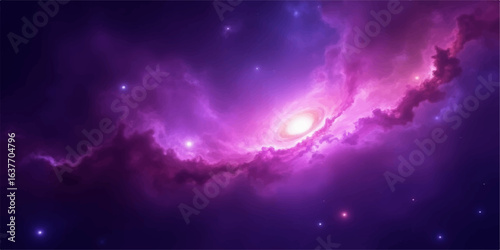 Abstract space background with stars moonlight and dark blue sky