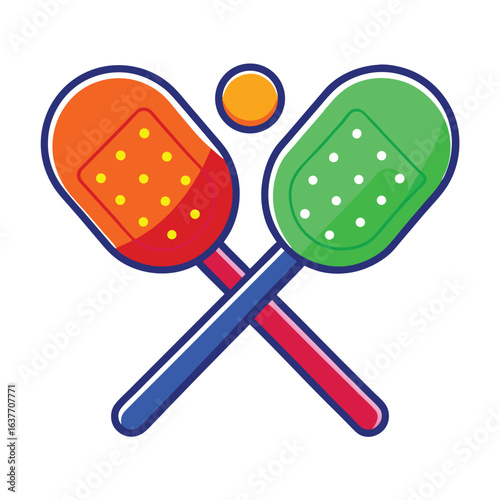 Chocolate ice cream vector art illustration on a colorful button with a cartoon design