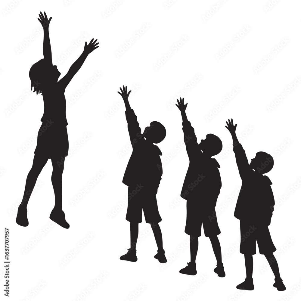 Fototapeta premium Young People Celebrating Silhouette