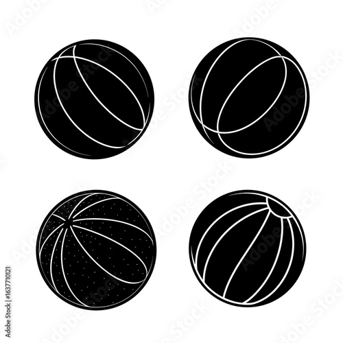 vector illustration slam ball set