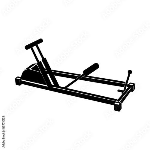 vector illustration rowing machine, Rowing machine flat icon 
