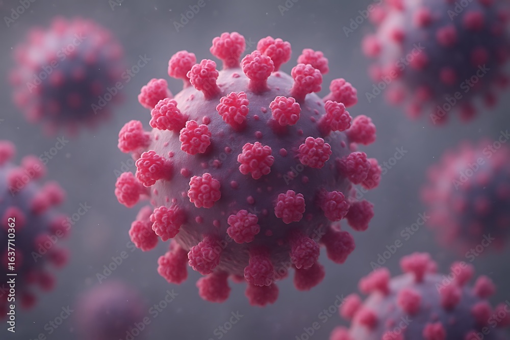 Close up view of a cancer cell surrounded by healthy cells, highlighting the danger, Oncology medical background Close up view of a cancer cell surrounded by healthy cells, highlighting the danger, Oncology medical background