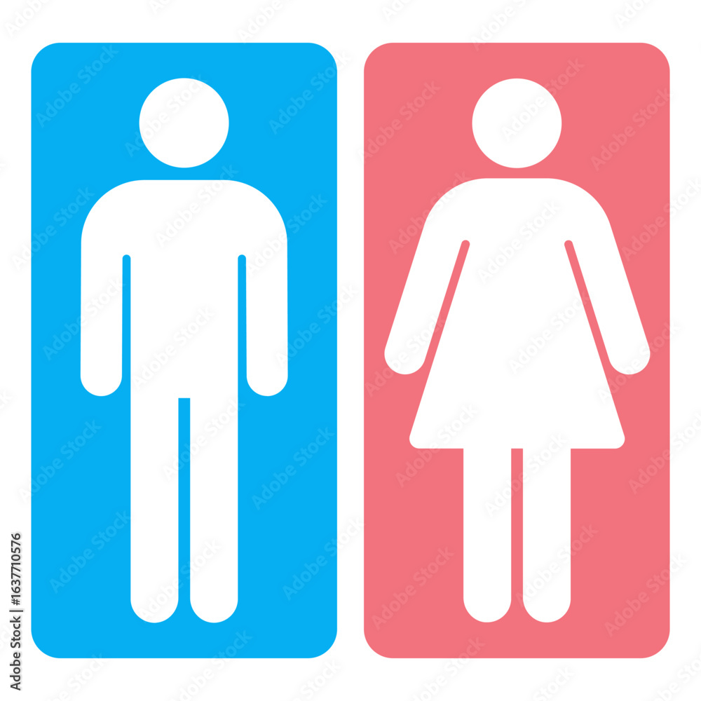 Fototapeta premium WC sign pixel perfect linear icon. Door mark for public toilet room. Male and female symbols. Restroom entrance. Thin line illustration. Contour symbol. Vector outline drawing. Editable stroke