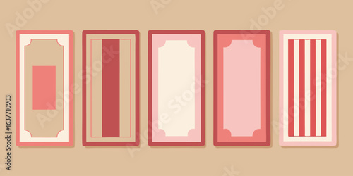 A vibrant set of vector banners and modern design elements illustrate a gallery of blank frames, ideal for a museum art exhibition
