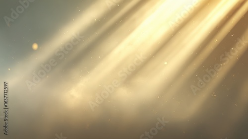 Golden Sunlight Rays Shining Through Haze, Creating a Dreamy and Ethereal Atmosphere, Abstract Background