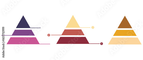 Three Tier Blank Pyramid Diagram – Vector Infographic Template Web