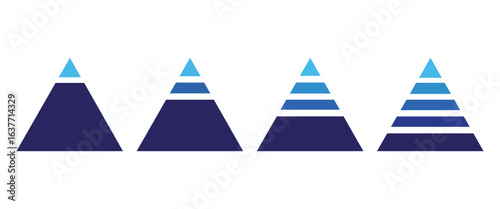 Three Tier Blank Pyramid Diagram – Vector Infographic Template Web