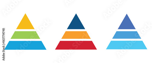 Three Tier Blank Pyramid Diagram – Vector Infographic Template Web