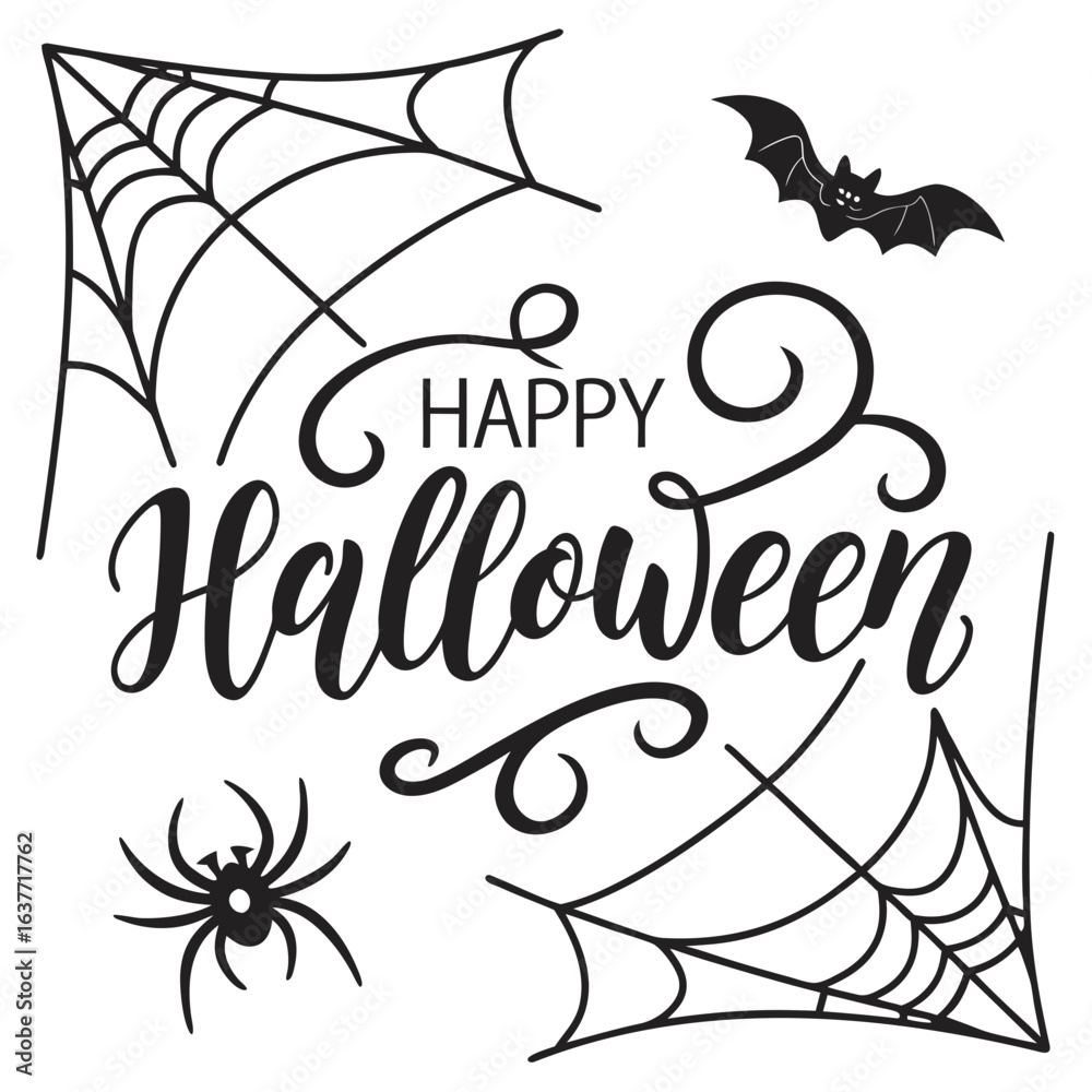 Fototapeta premium Happy Halloween typography vector illustration