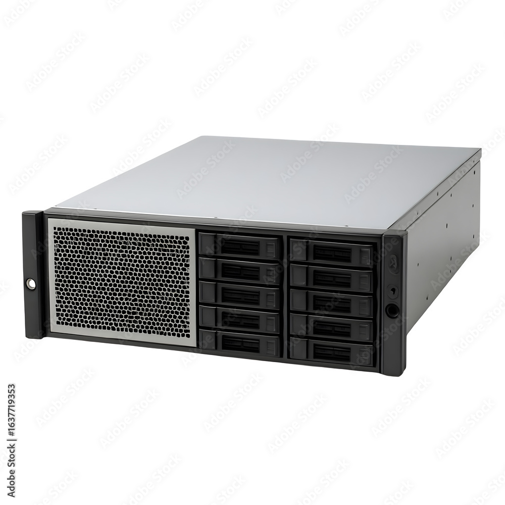 Fototapeta premium Server Rackmount Chassis Isolated on White Background