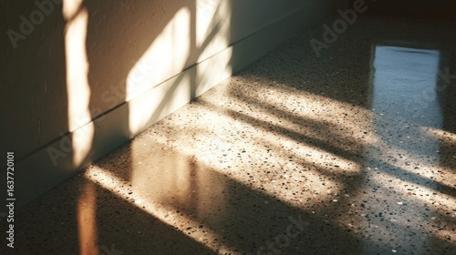 Sunlight Beams on Speckled Floor Interior Minimalist Design