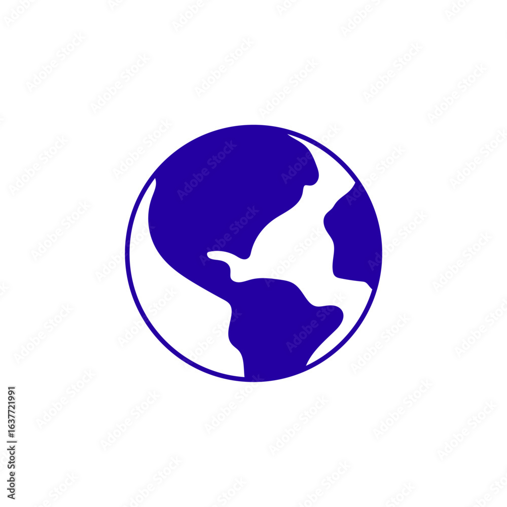 Fototapeta premium Icon a earth, isolated against a clean background.