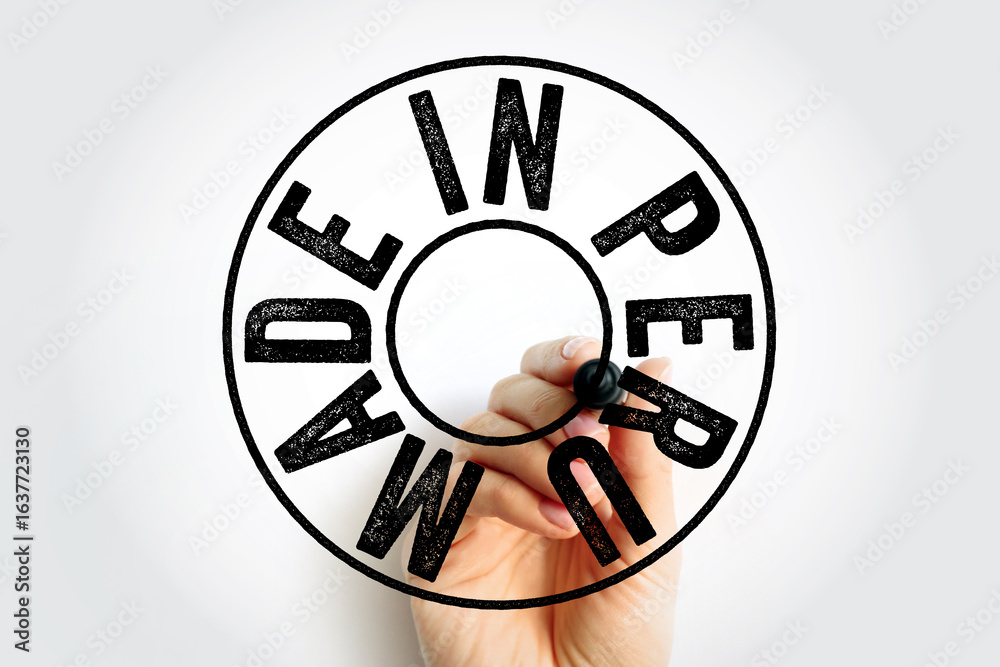 Obraz premium Made in Peru text emblem stamp, concept background