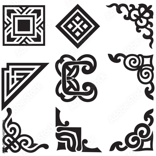 set of boarder design element for fancy card or invitation card